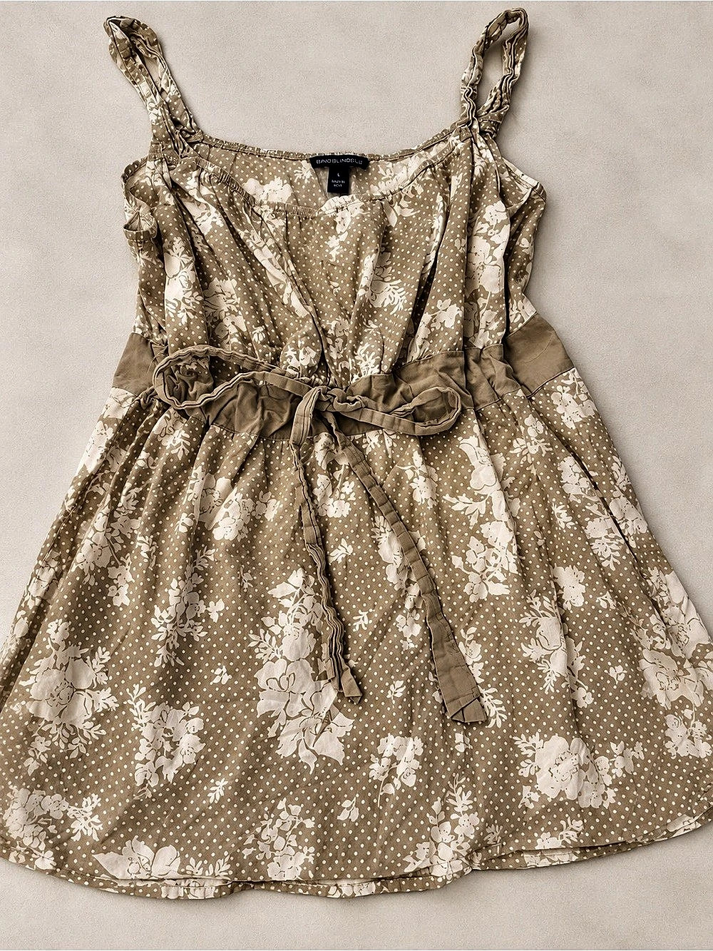 Band of Gypsies Floral Mini Dress in Brown & White Size Large